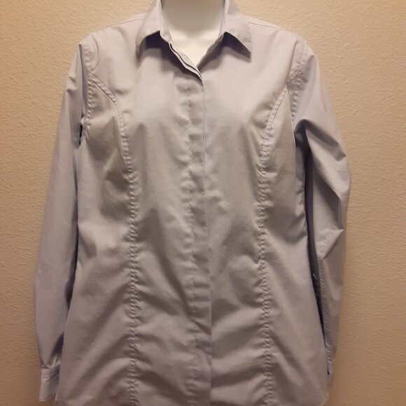 Vintage c2004 UAL Flight Attendant Uniform Shirt * LS Blue ** NEW **  Size 6 T - Picture 7 of 8